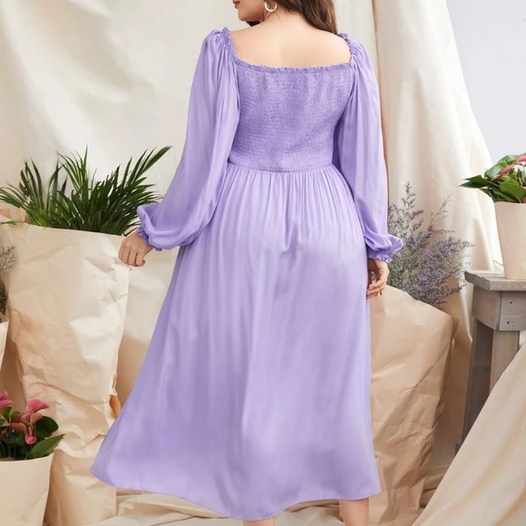 Shein Curve Shirred Frill A-line Milkmaid Dress 4XL - Picture 3 of 12